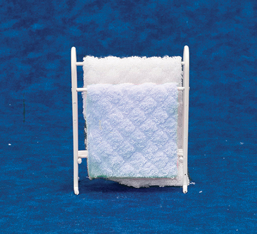 Towel Rack with Blue Towels